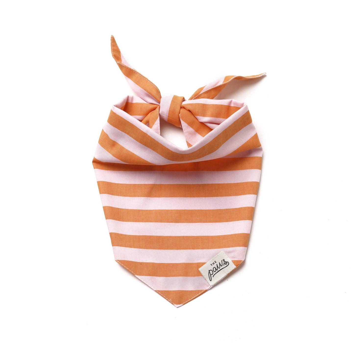 Bandana pour chien - Rayé rose et orange - The Paws