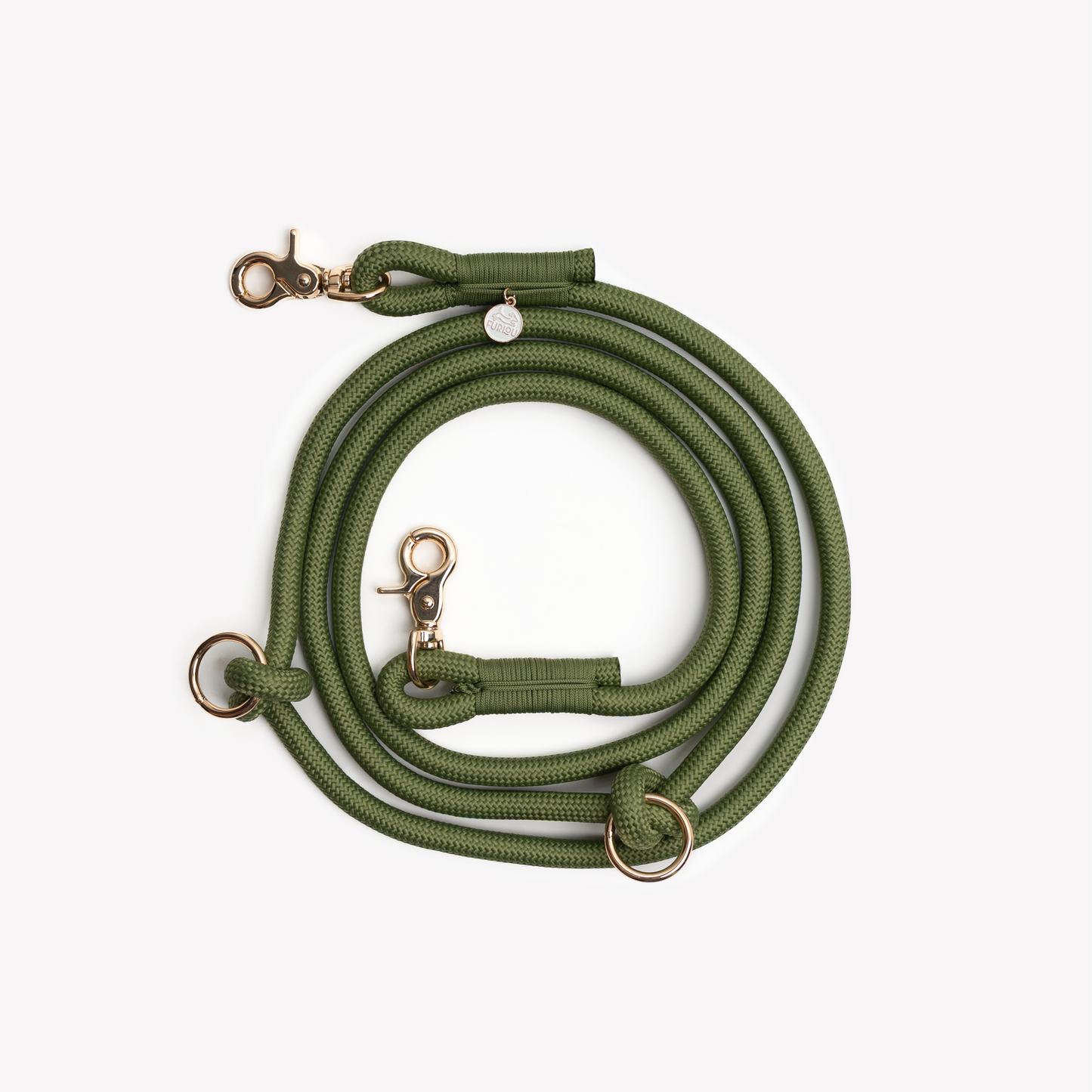 Laisse pour chien tressée mains libres - Vert - Furlou