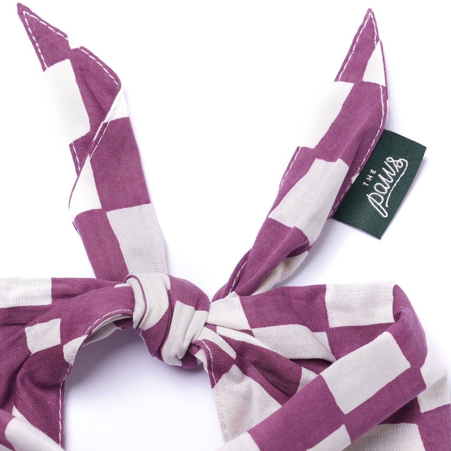 Bandana pour chien à carreaux prune - The Paws
