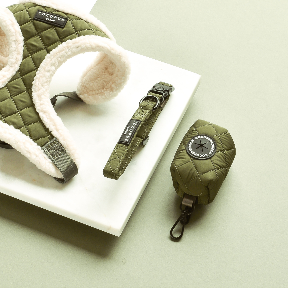 Porte-sac à crottes matelassé - kaki - Cocopup