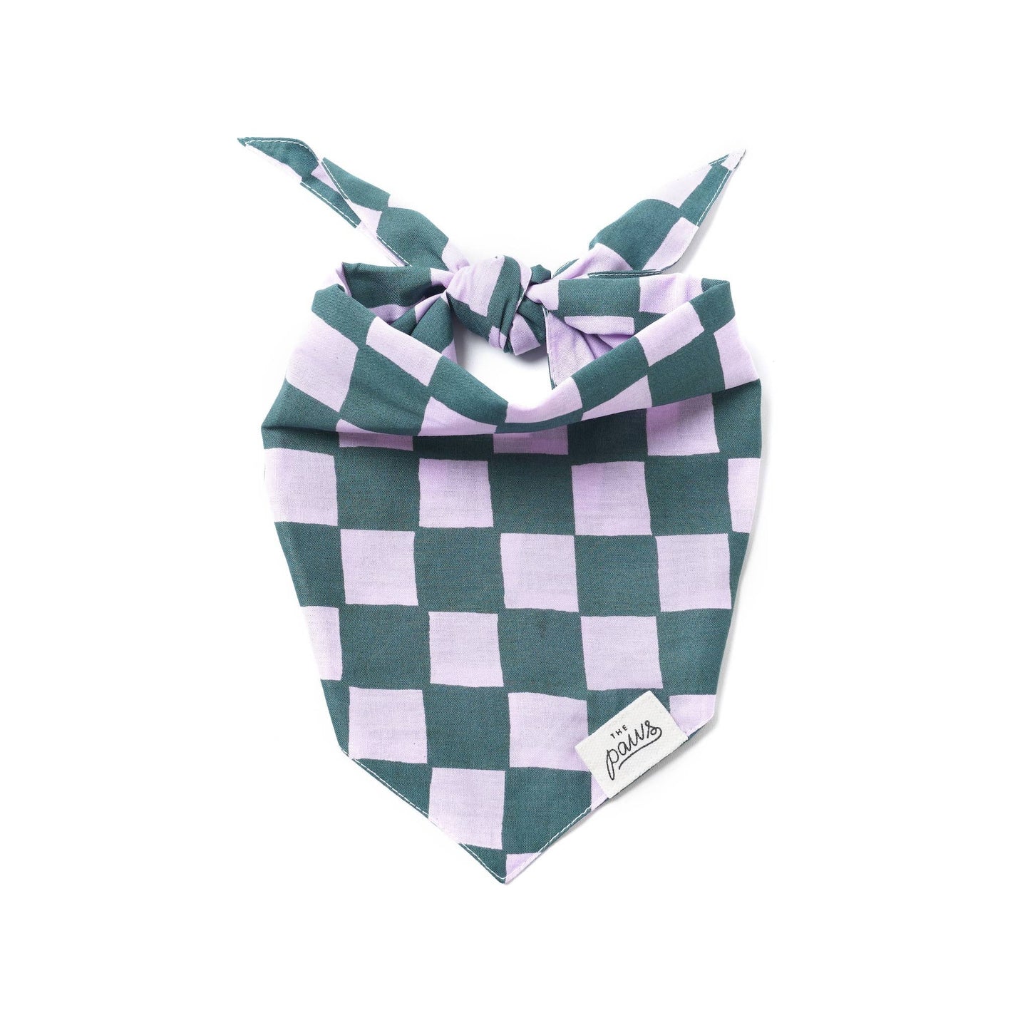 Bandana pour chien de Brooklyn - Damiers vert et violet - The Paws