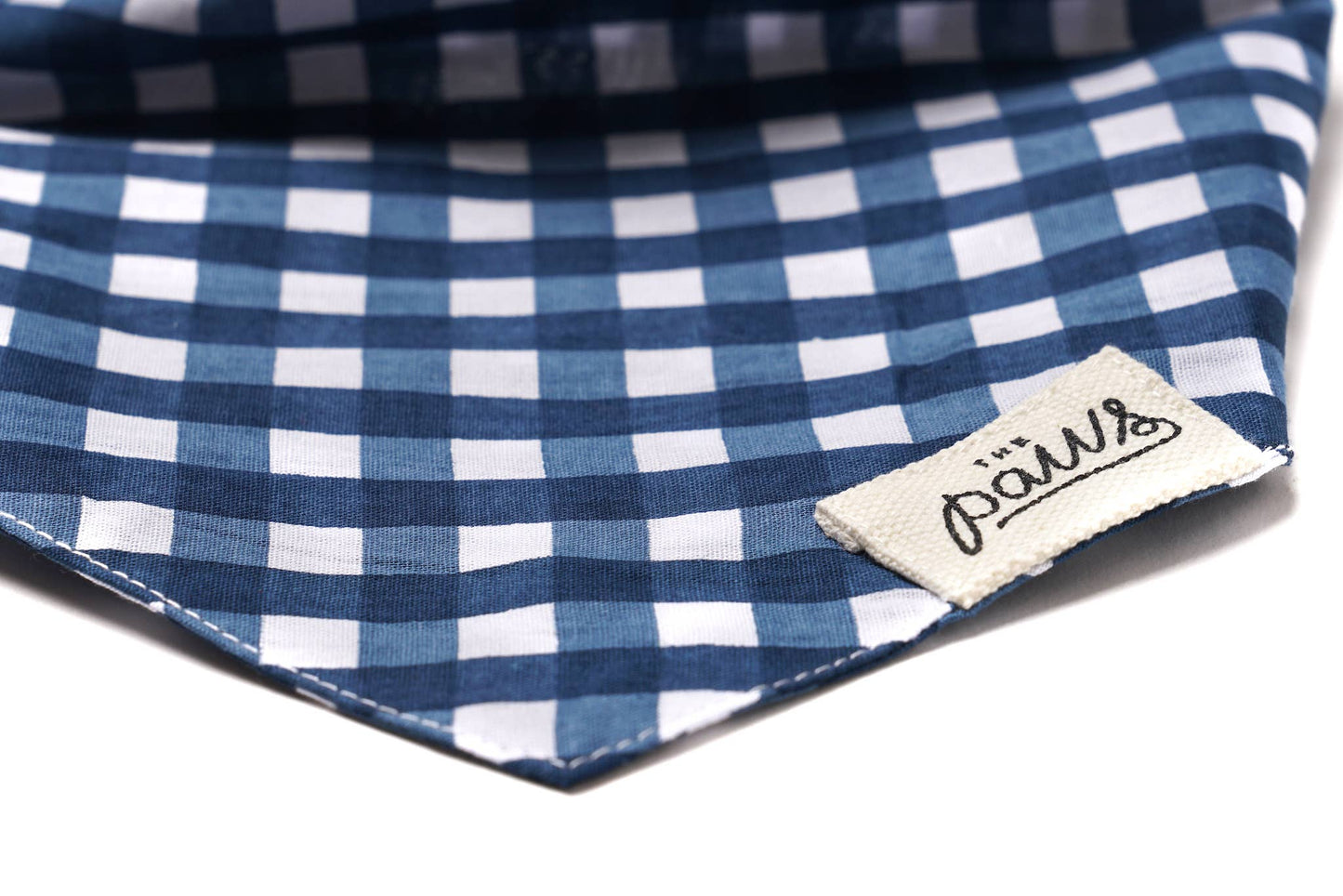 Bandana pour chien classique à carreaux bleu
