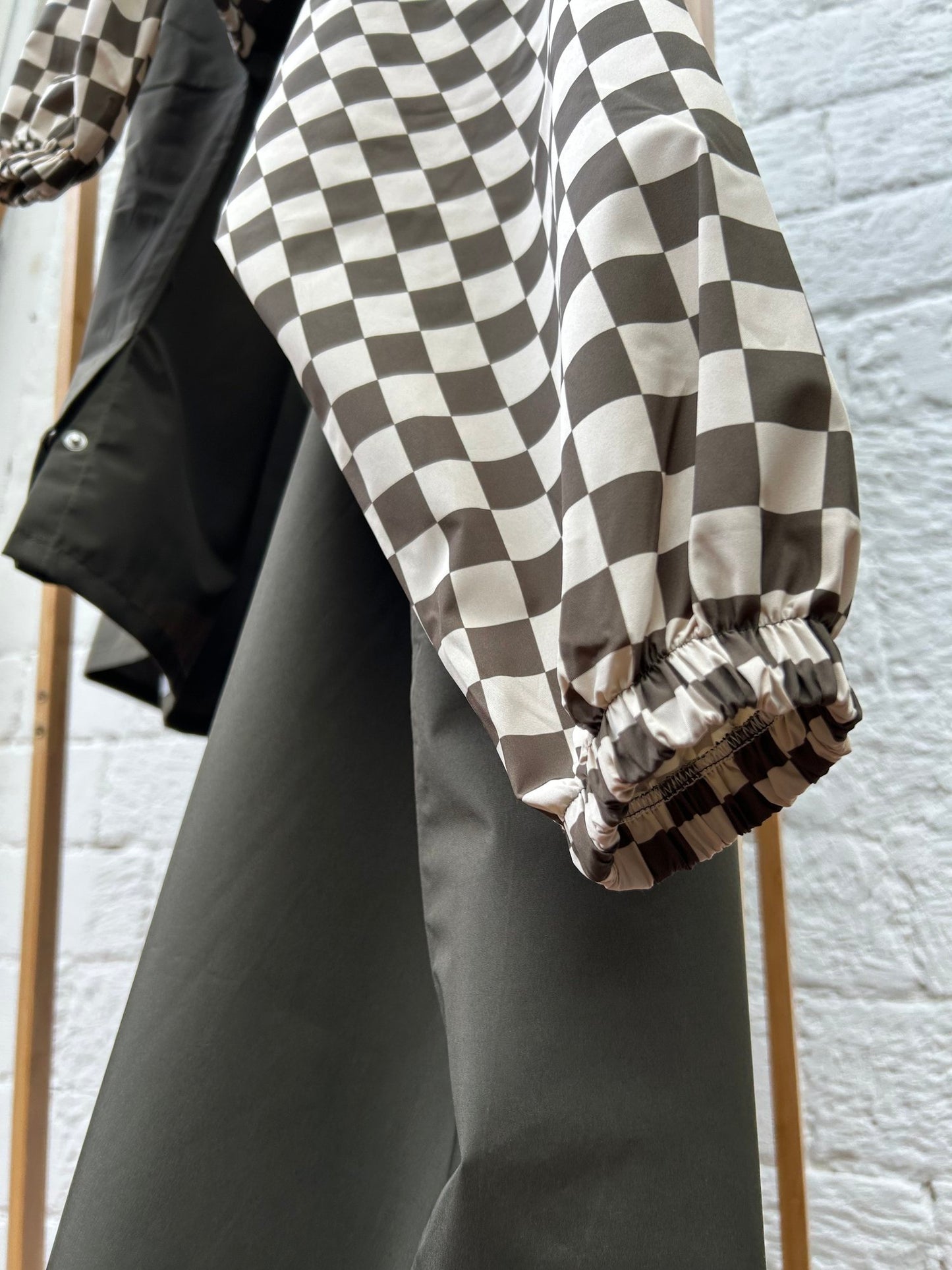 Poncho de pluie damier kaki - Poule Party