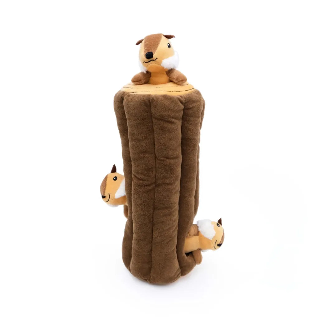 PELUCHE BÛCHE 3 ECUREUILS