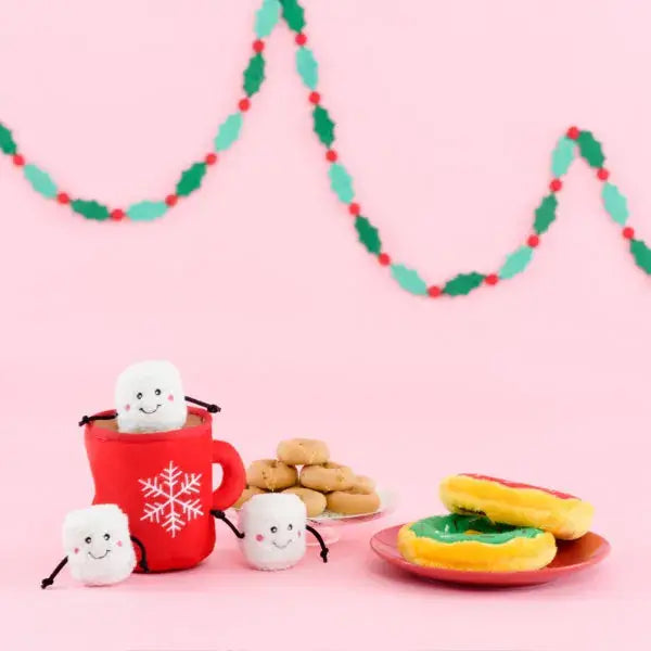Holiday Zippy Burrow - Chocolat chaud - Jouet pour chien