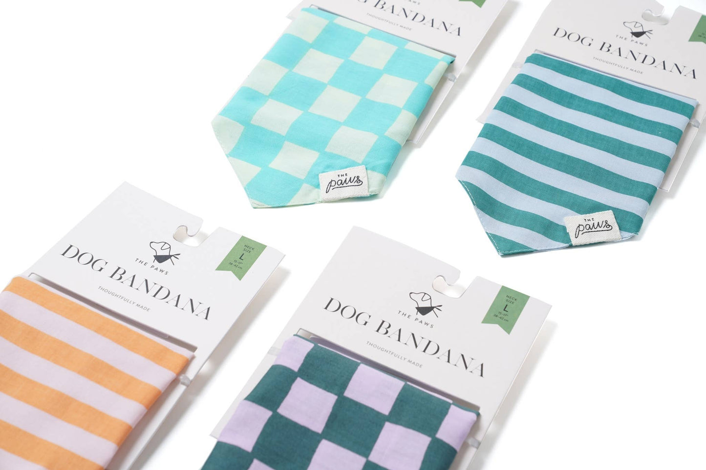 Bandana pour chien - Rayé rose et orange - The Paws