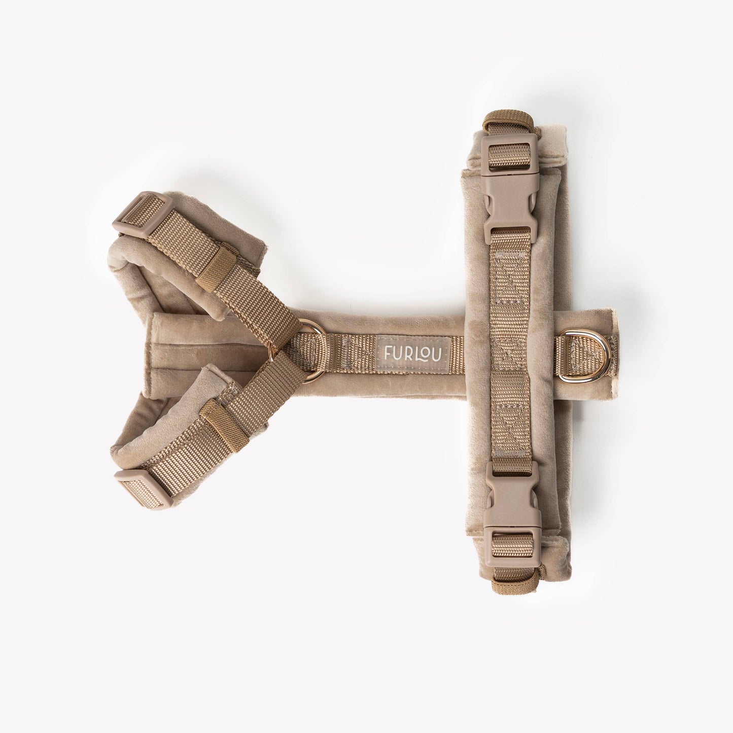 Harnais pour chien en velours - Sable - Furlou