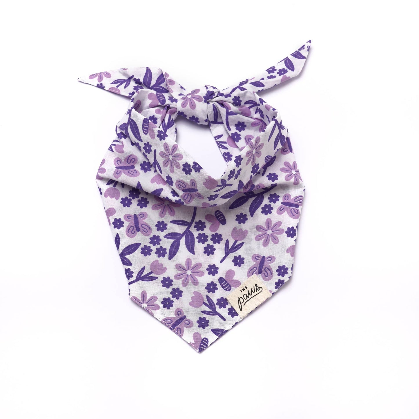 Bandana pour chien - fleurie violet - The paws