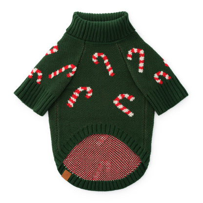 Pull pour chien en bonbon de Noel - Vert
