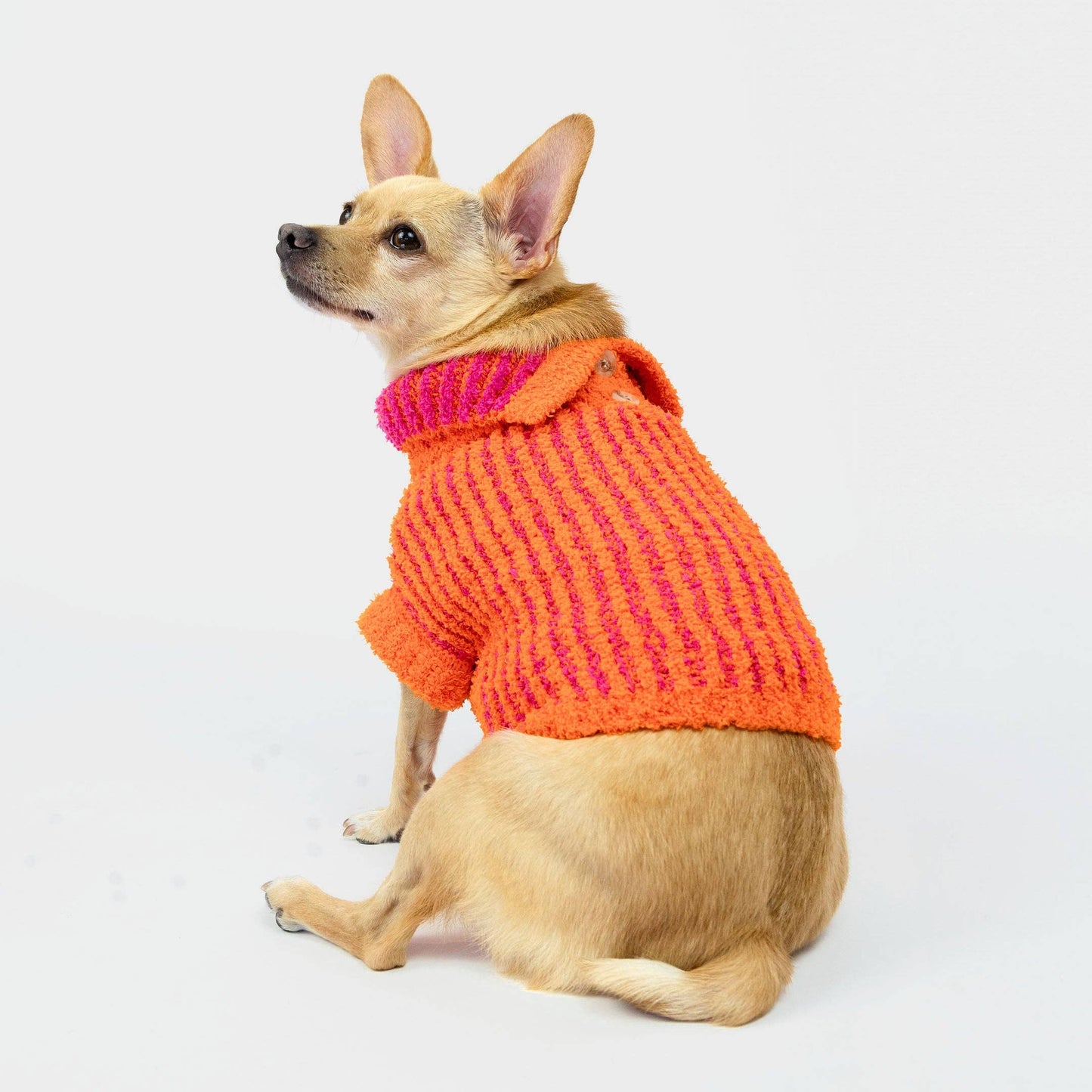 Pull côtelé pour chien - Orange & Rose - The Furryfolks