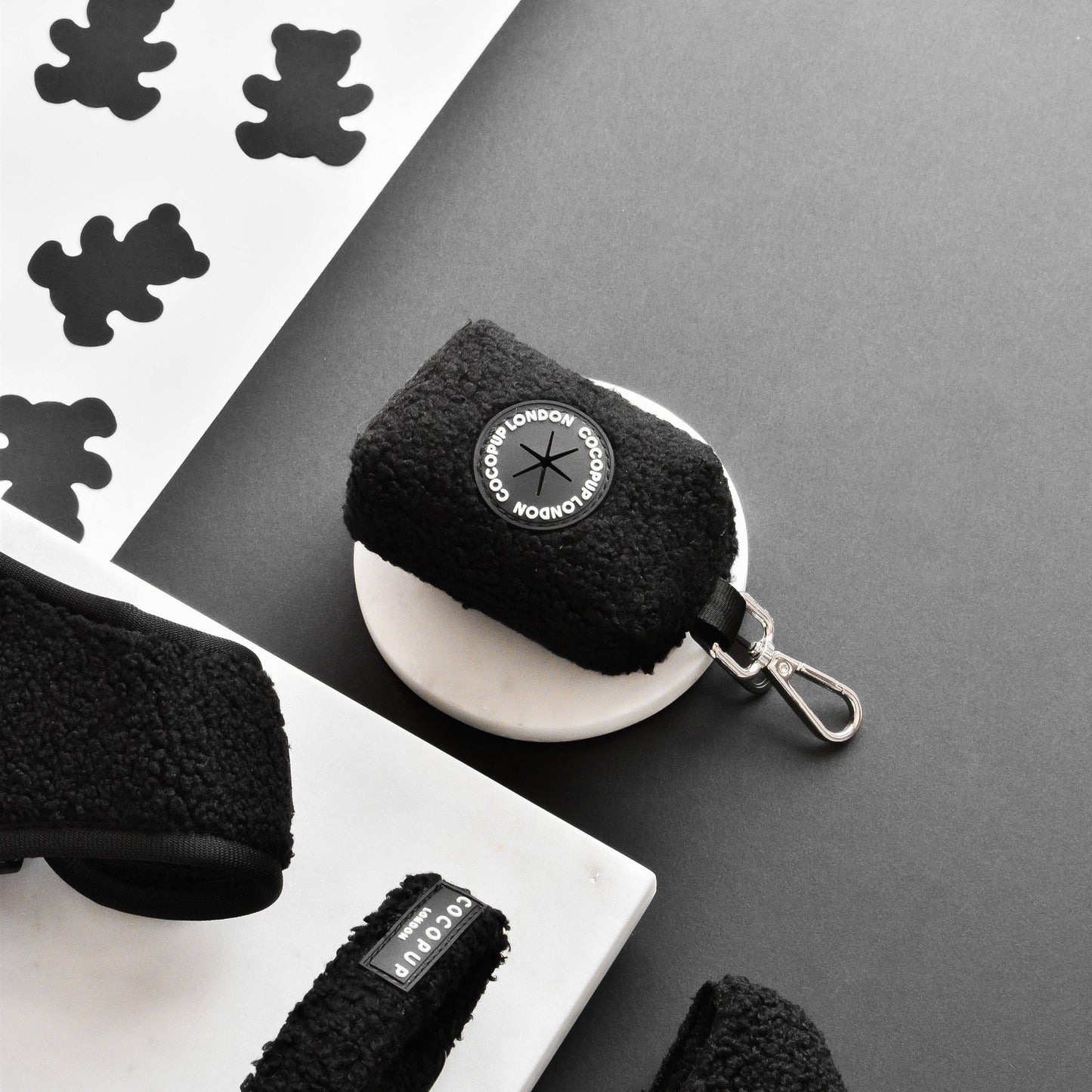 Porte-sacs à crotte pour chien - Teddy noir - Cocopup
