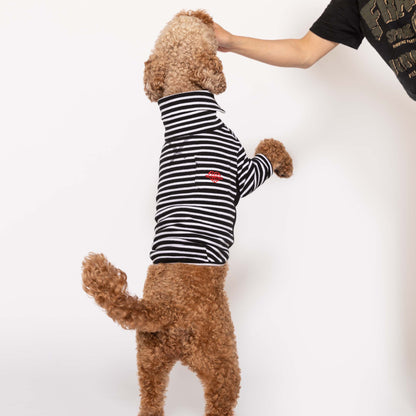 Pull pour chien à rayures - Noir et blanc - The Furryfolks