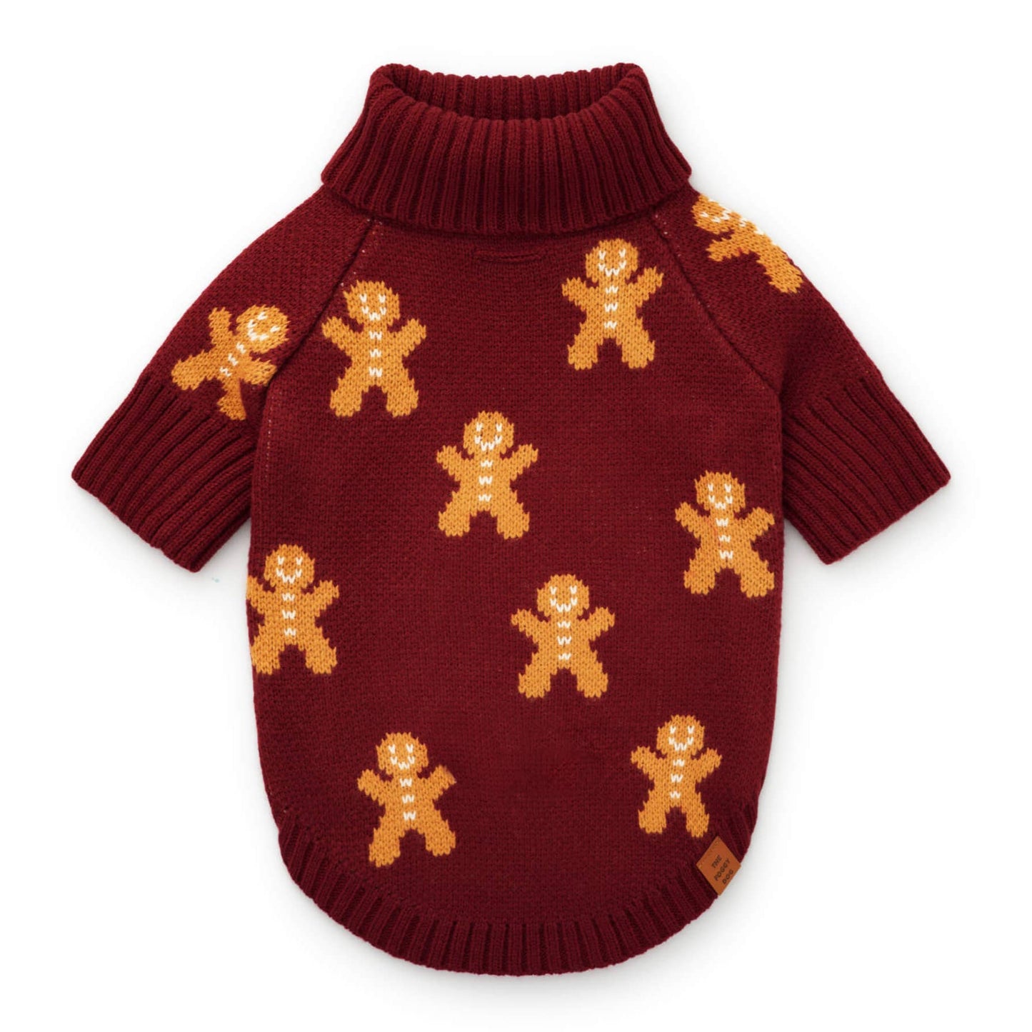Pull pour chien Bonhomme en pain d'épice - Rouge Bordeaux