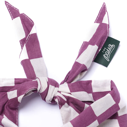 Bandana pour chien à carreaux prune - The Paws