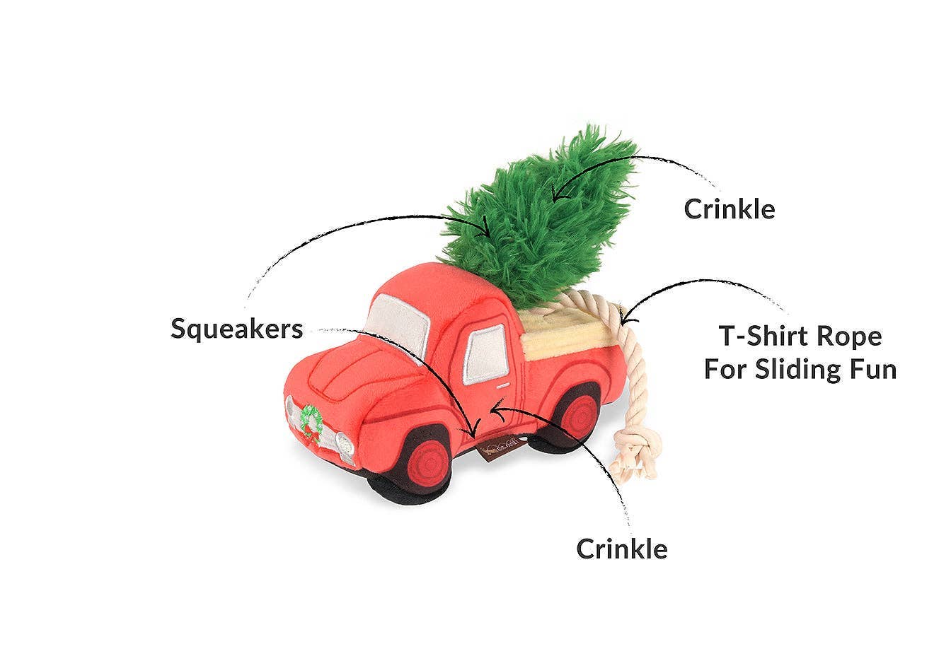 PELUCHE DE NOËL POUR CHIEN - CAMION AVEC SAPIN