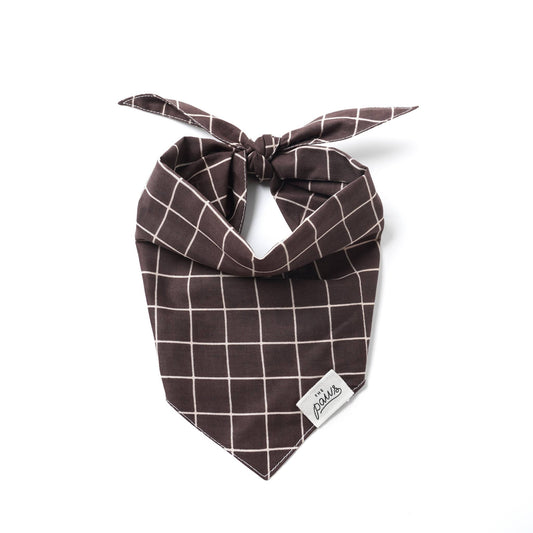 Bandana pour chien - Stratford -  Carreaux Marron - The Paws