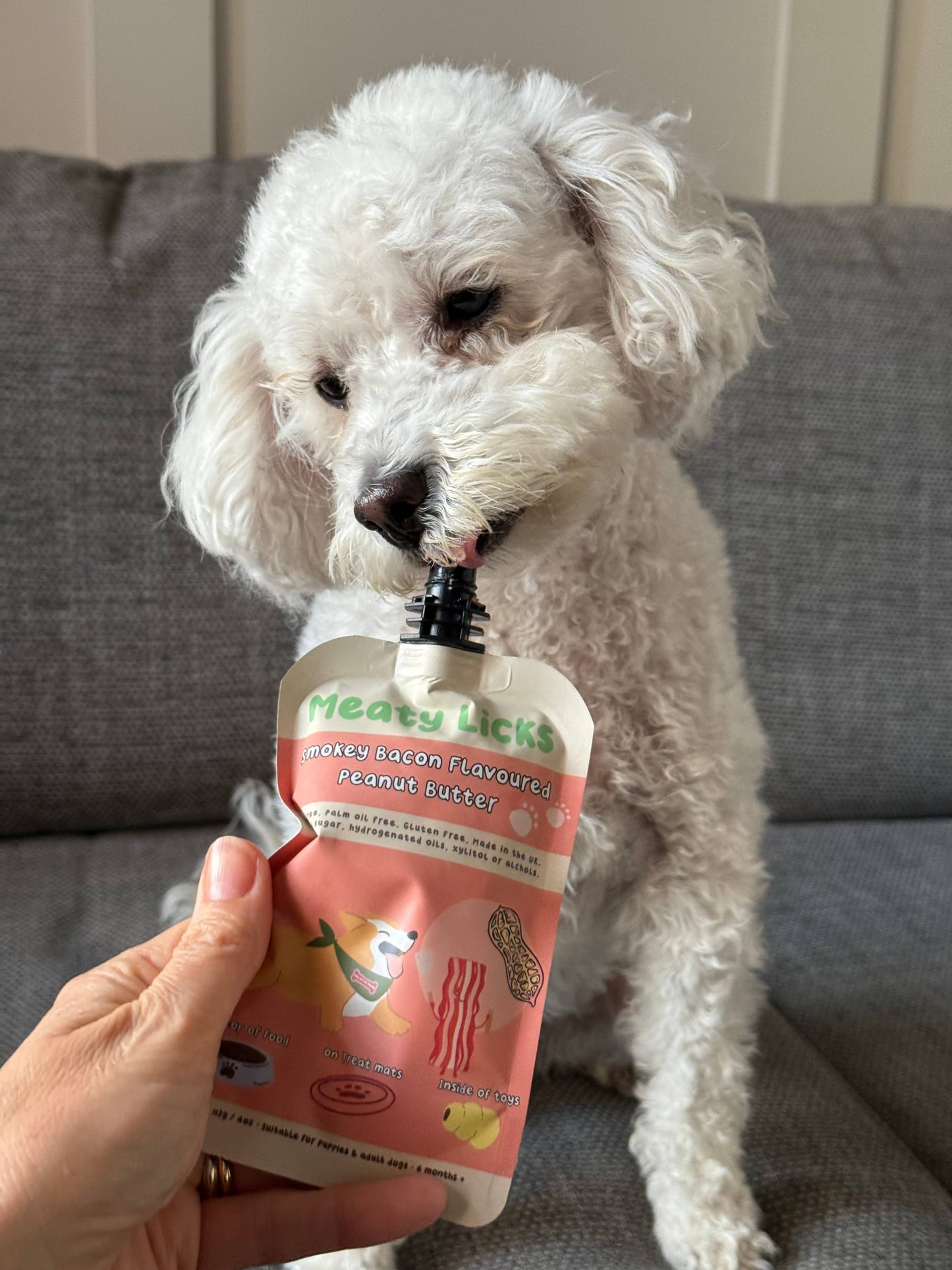 Friandise en Tube de Beurre de cacahuète au Bacon pour chiens
