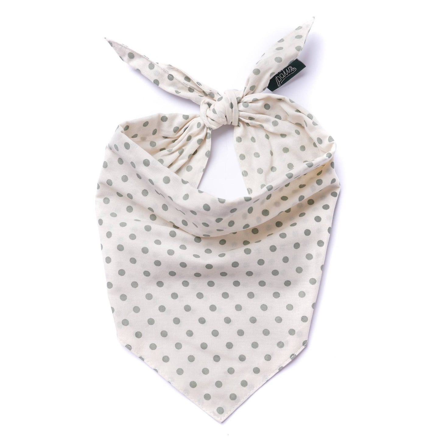 Bandana pour chien vert & blanc à pois - The Paws