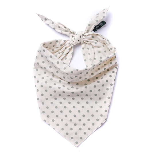 Bandana pour chien vert & blanc à pois - The Paws