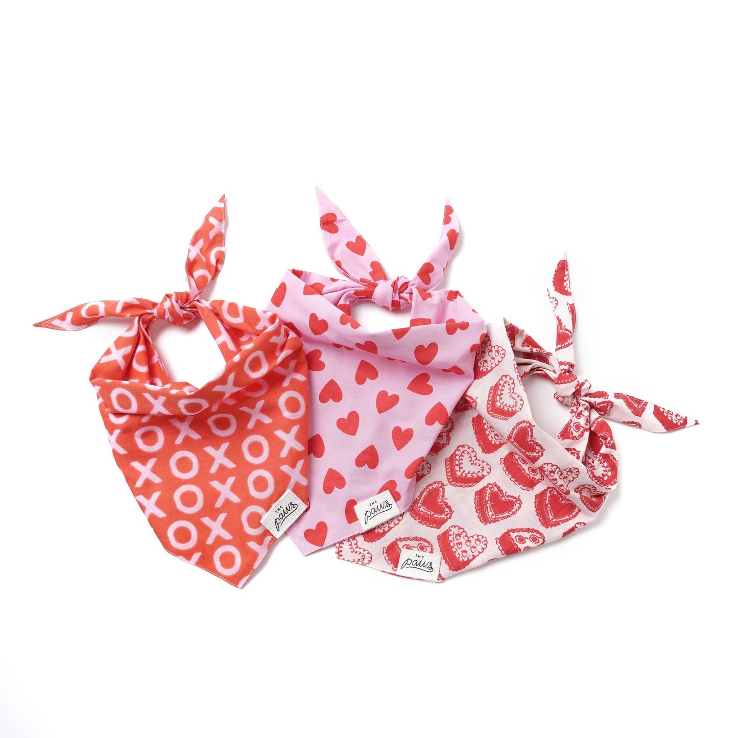 Bandana pour chien - XO XO Rouge & Rose - The paws