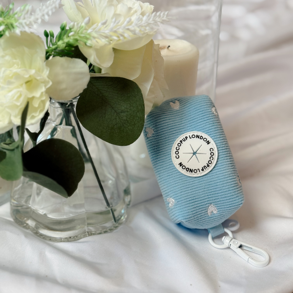 Porte sac à crottes pour chien - Cœur Bleu - Cocopup