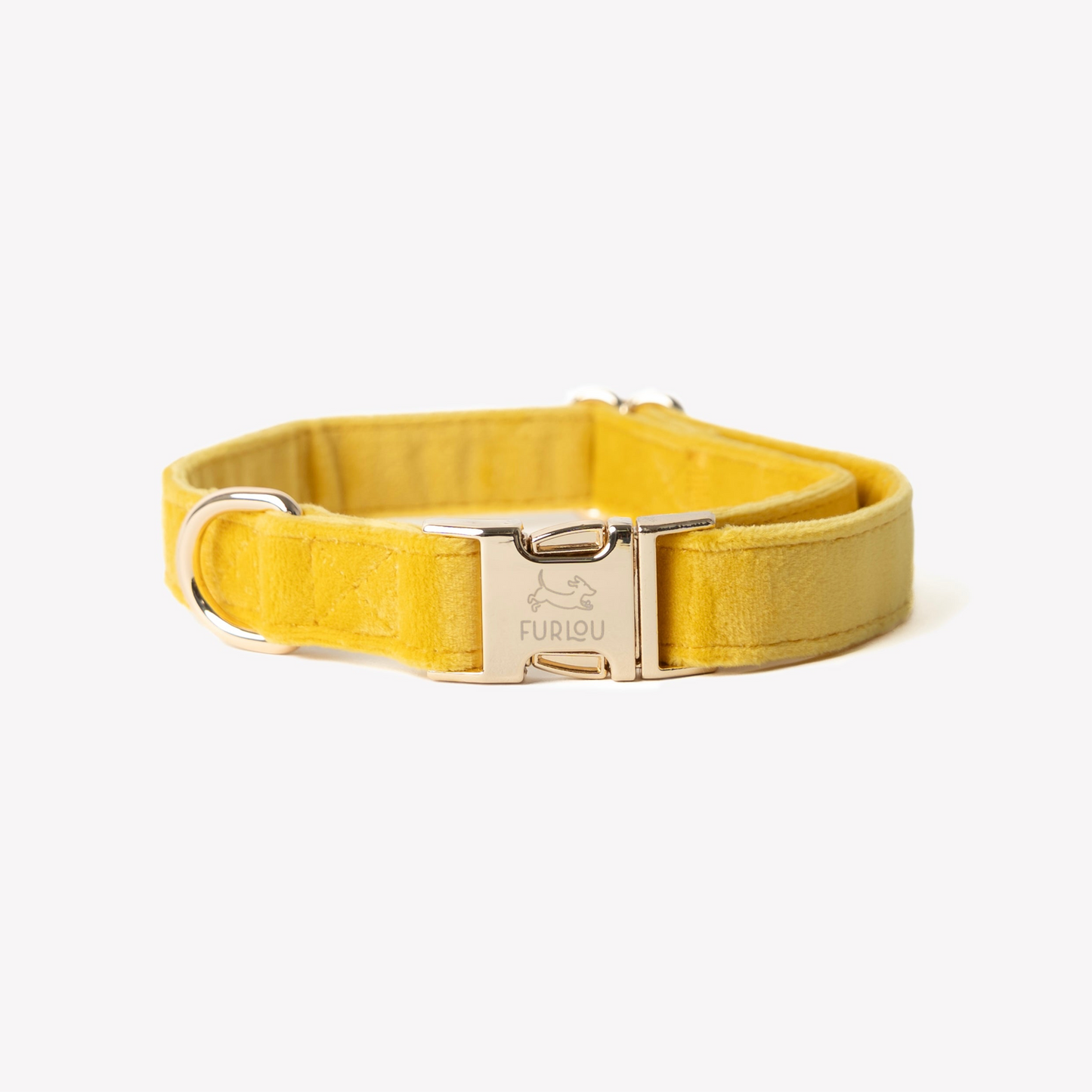 Collier pour chien en velours - Jaune - Furlou