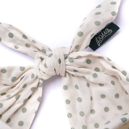Bandana pour chien vert & blanc à pois - The Paws