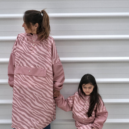 Poncho de pluie rose Zebre - Poule party