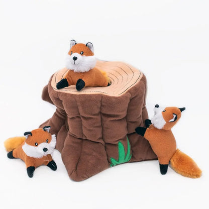 PELUCHE BÛCHE ET RENARDS