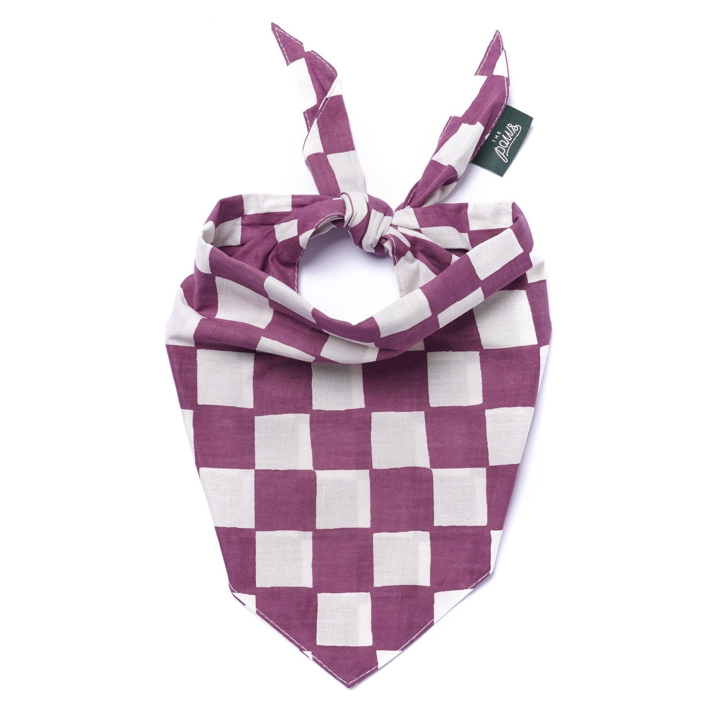 Bandana pour chien à carreaux prune - The Paws