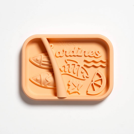 Tapis de léchage pour chien - Boite de sardine Orange - Awoo