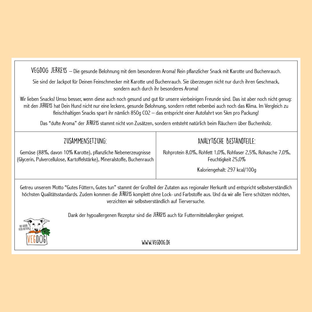 Friandises bâtonnet Vegan pour chien - Jerkeys - Vegdog