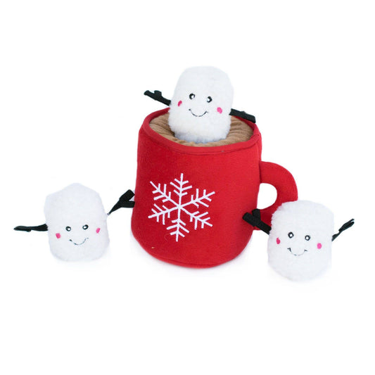 Holiday Zippy Burrow - Chocolat chaud - Jouet pour chien