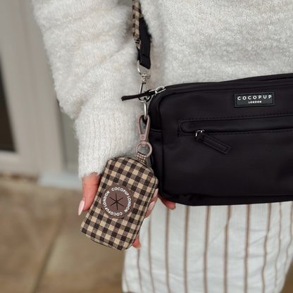 Porte-sac à crottes vichy marron - Cocopup