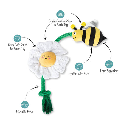 Jouet pour chien Fleur & Abeilles à tirer – Petshop by Fringe Studio