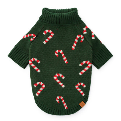 Pull pour chien en bonbon de Noel - Vert