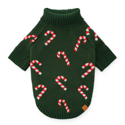 Pull pour chien en bonbon de Noel - Vert