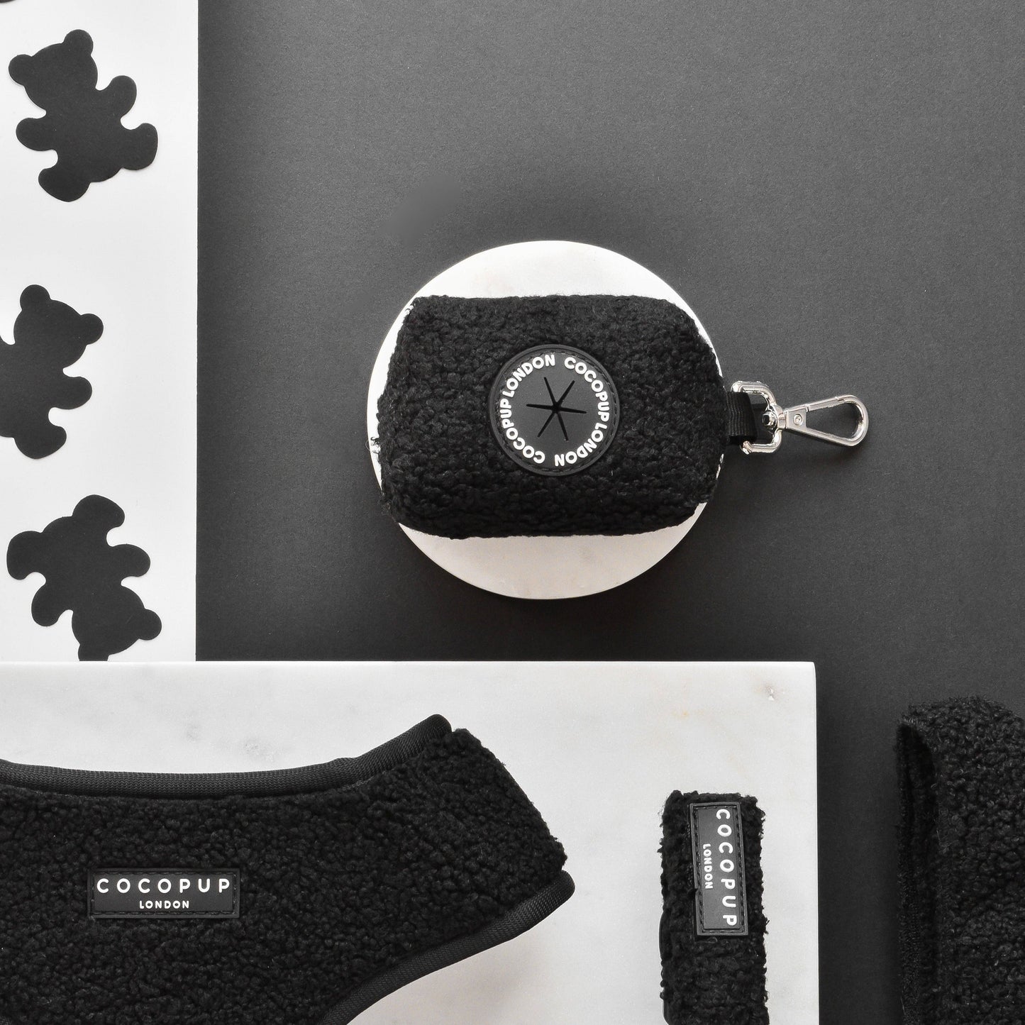 Porte-sacs à crotte pour chien - Teddy noir - Cocopup