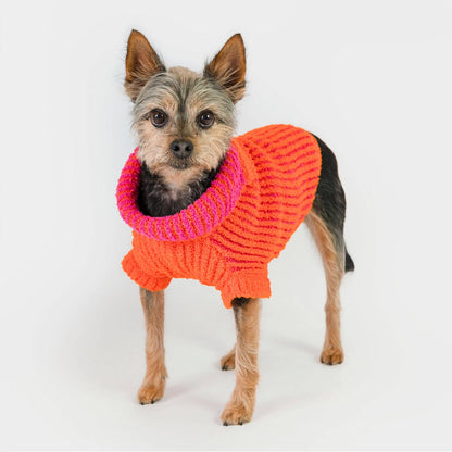 Pull côtelé pour chien - Orange & Rose - The Furryfolks