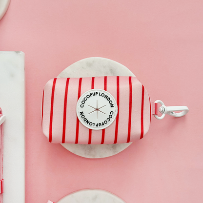 Porte-sac à crottes rayé rose & rouge - Cocopup