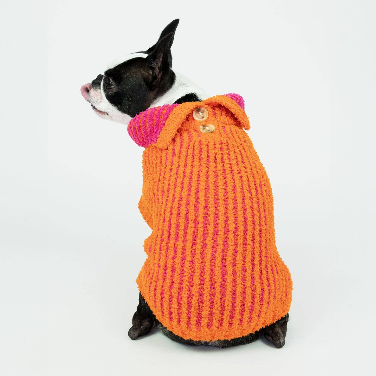 Pull côtelé pour chien - Orange & Rose - The Furryfolks