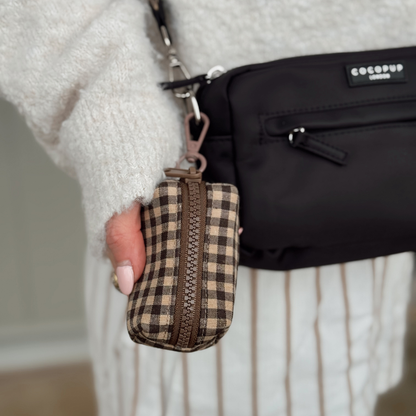 Porte-sac à crottes vichy marron - Cocopup